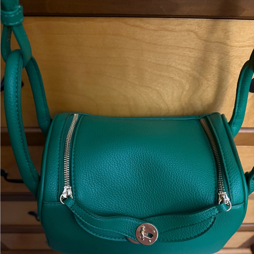 Green Leather Crossbody Bag By Ello